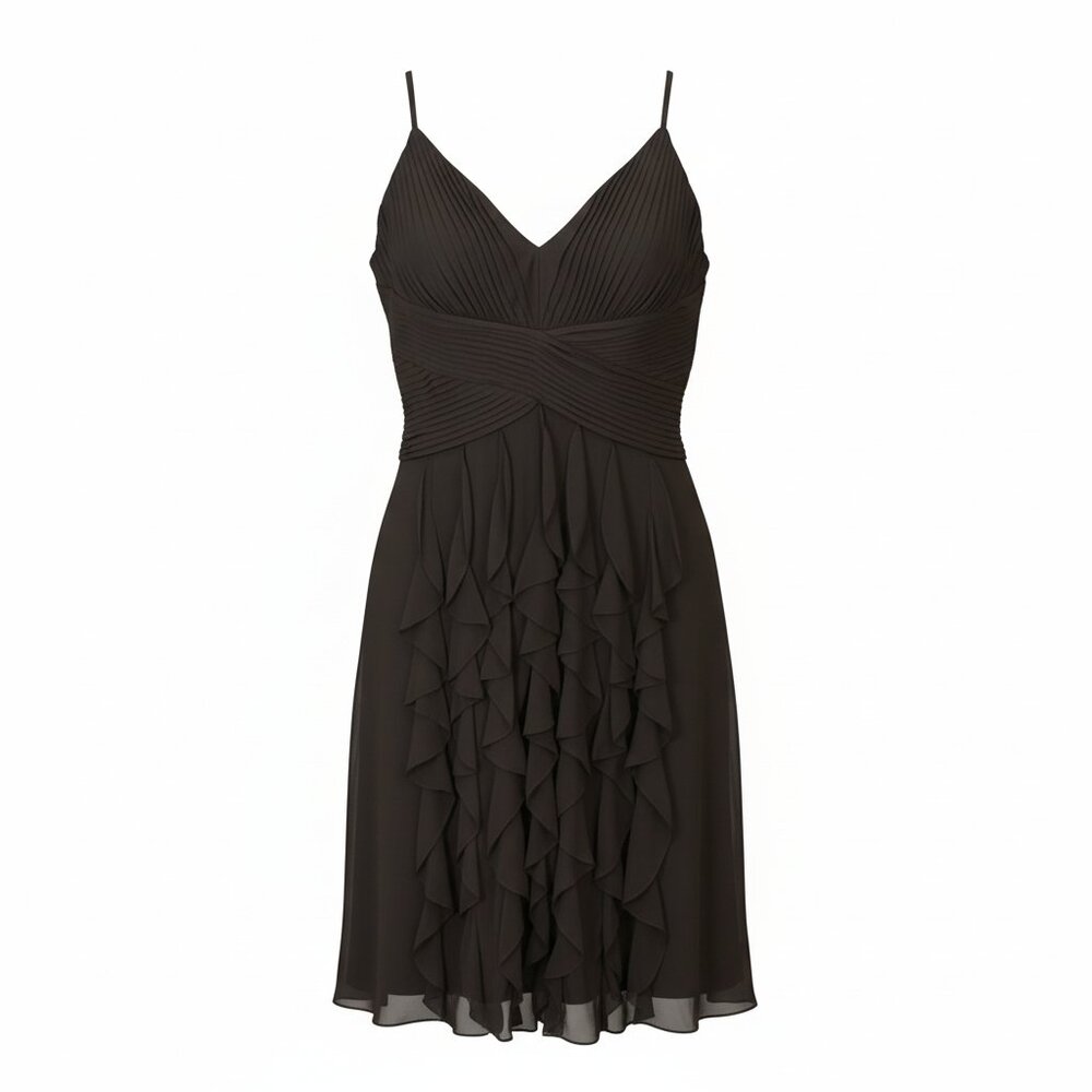 Alex Evenings Black Chiffon Wedding Guest Dress Sz 14 Formal Party Evening